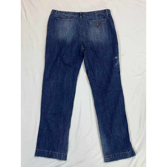 Lauren Jeans Co Embroidered Jean Straight Leg LRL | Dark‎ Wash | Size 16 - Picture 11 of 16